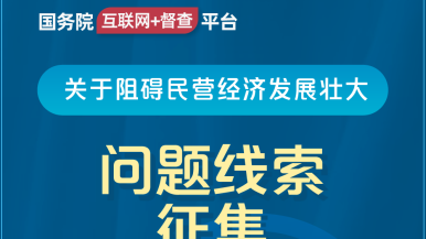 爱草B大机巴肏大逼片国务院“互联网+督查”平台公开征集阻碍民营经济发展壮大问题线索